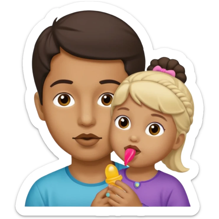 Muhhamad and Aisha Muhhamad old man little girl with binkie in mouth sticker