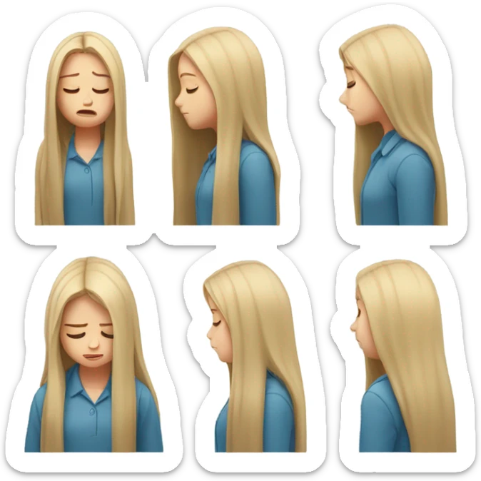  White girl ashamed of herself of hiding face in hands sticker