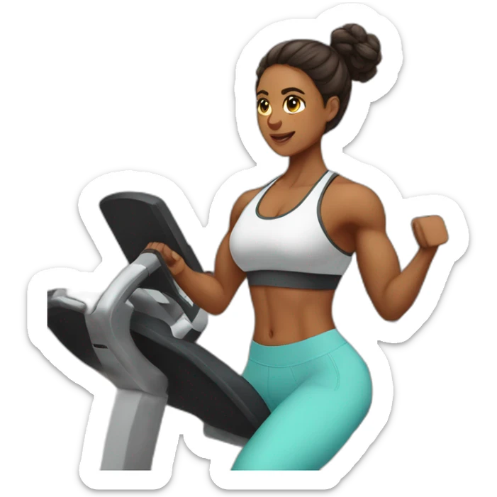 strong woman working out in the fitness room sticker