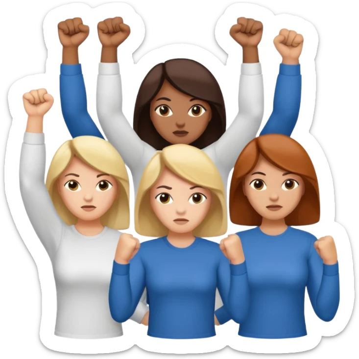 this are just a bunch of women, why this should be a good symbol for feminism? could there be a raised fist including typical feminism symbolic language? sticker