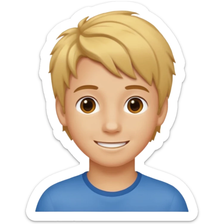 Je veux un garçon qui est brun et qui a des mèches blondes au cheveux sticker