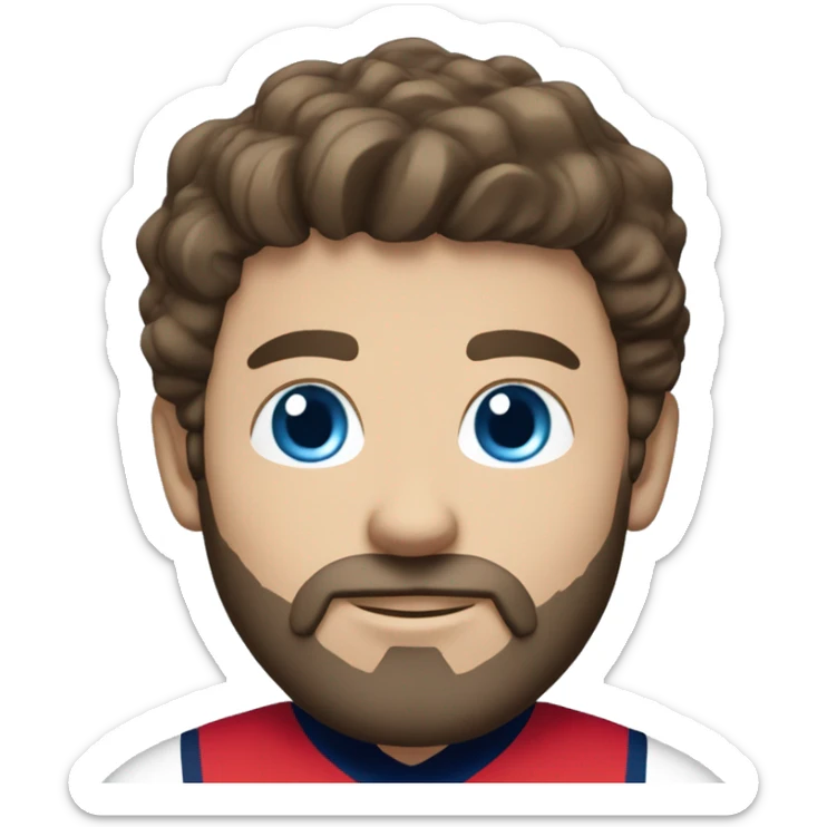 whole White male with dark brown hair and beard blue eyes with the PSG outfit  sticker