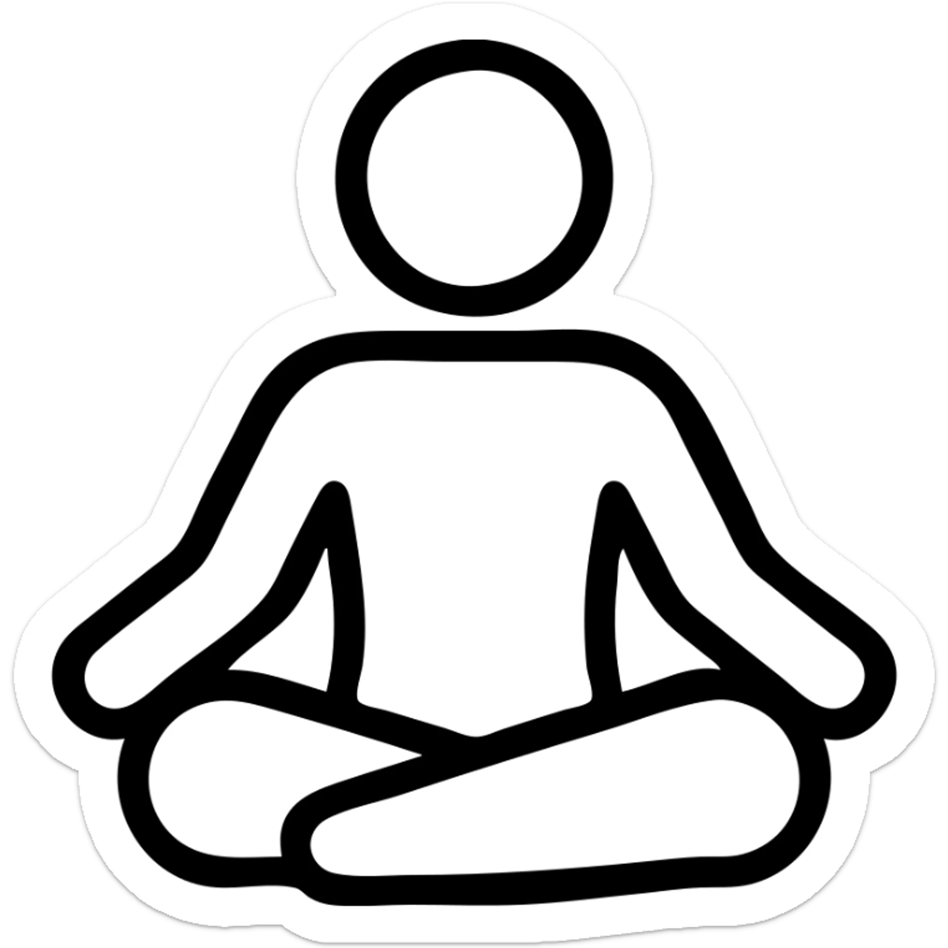 icon on the theme of yoga guru classes. image of a person in asana pose sticker