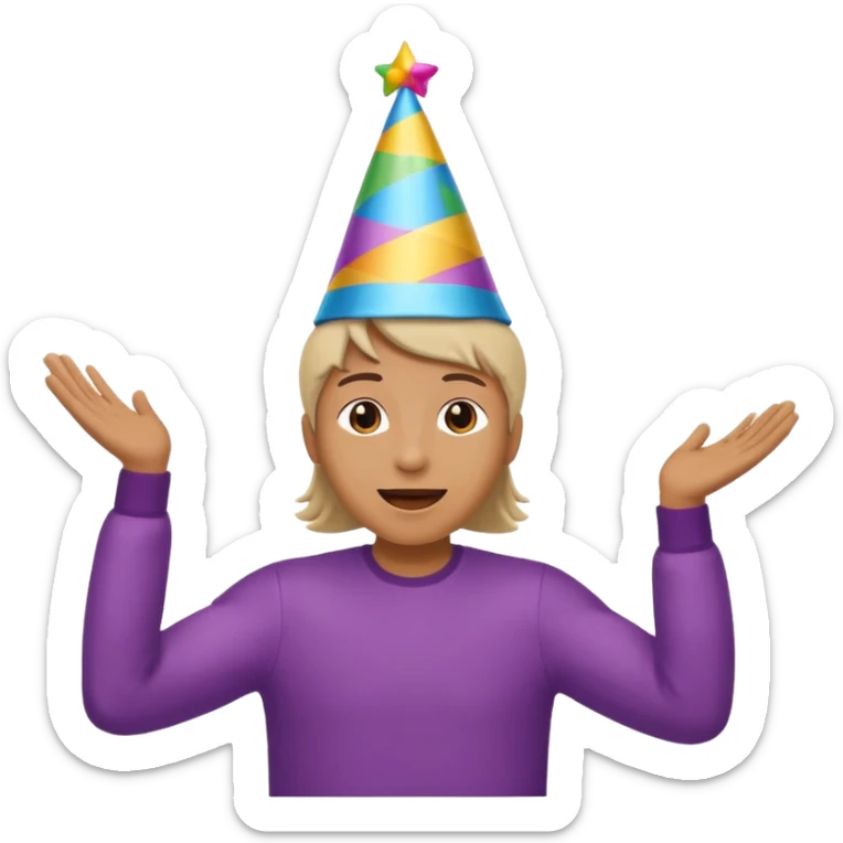 A person with the arms opened like the celebration of bellingham sticker