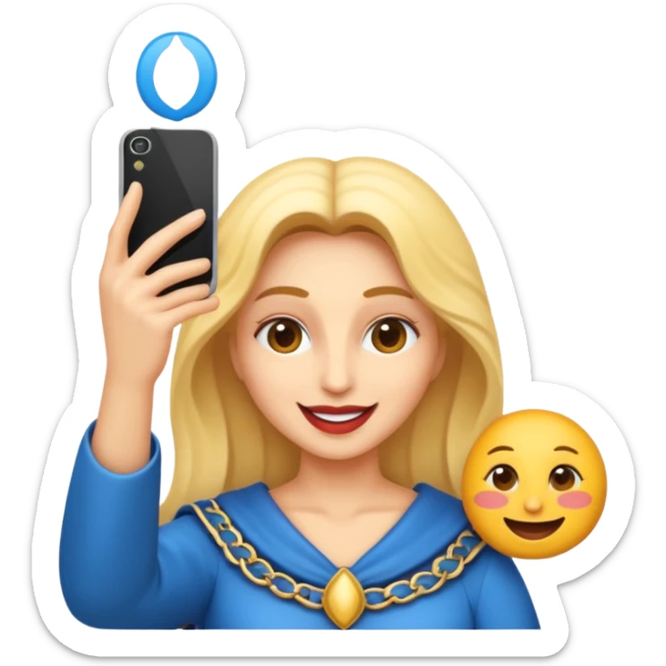 emoji della madonna vestita di BIANCO  con SCATTA UN SELFIE
 sticker
