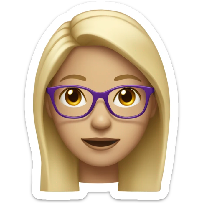 Girl with purple glasses and blonde hair sticker