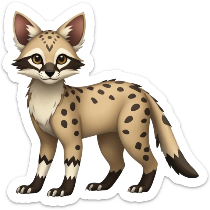 Modern Feral Rare Fantasy Vernid-Trico-species by LiLaiRa, random markings, full body sticker