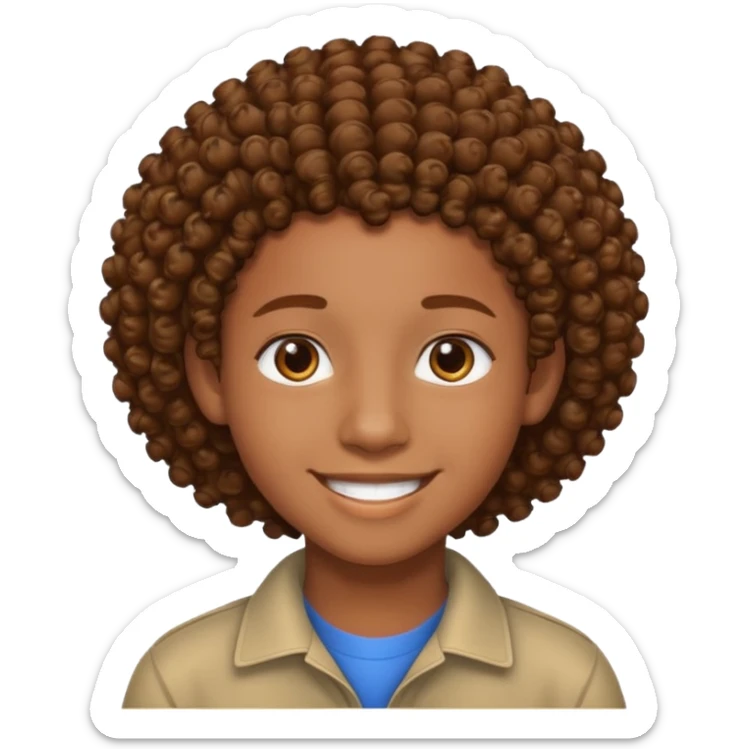 an african teen with mid taper his hair is curly sticker