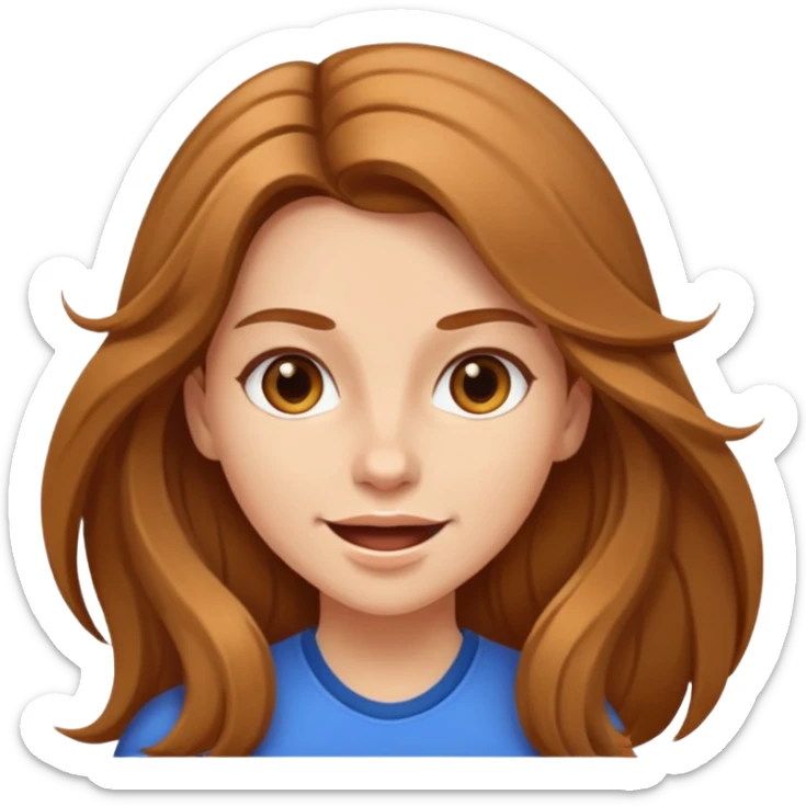 energetic woman with long light brown hair and fair skin sticker