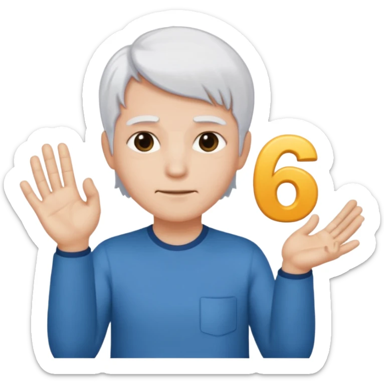 I want my emoji to have white hair and doing the 67 emote and in each hand has 67 sticker