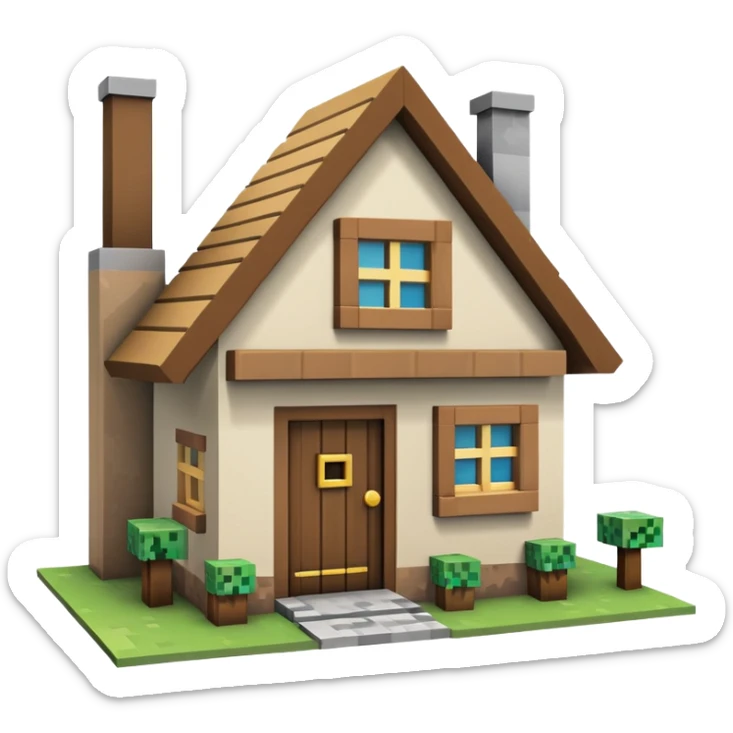 Minecraft house sticker