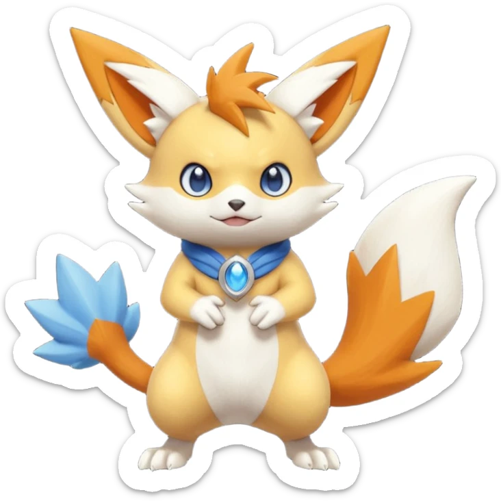 Victini-Meowstic-Raichu-Zangoose-Fakémon-hybrid-creature (full body)  sticker