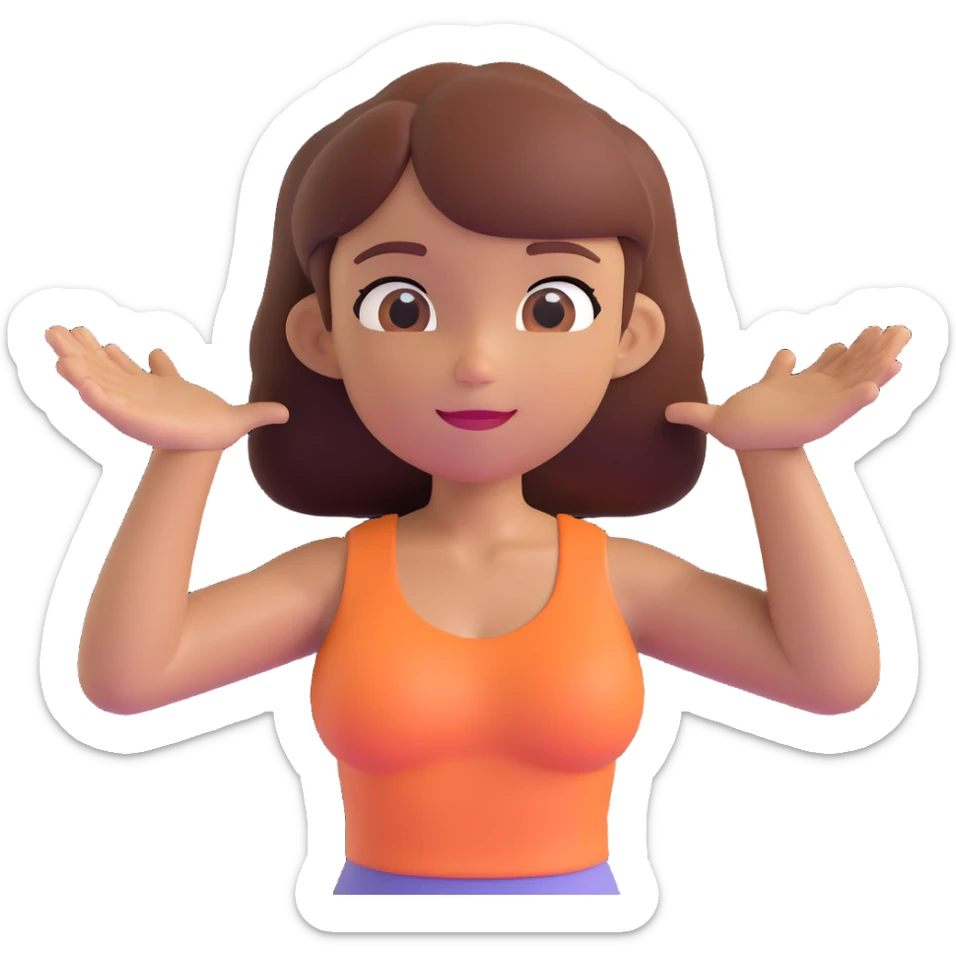 Slightly increase the volume of the upper body of the girl, spread them far apart from each other, make the skin color the same for both characters, keep the cartoonish 3D style. sticker