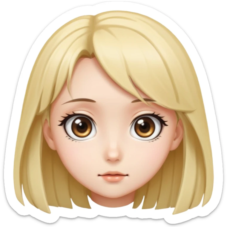 Anime girl's head sticker