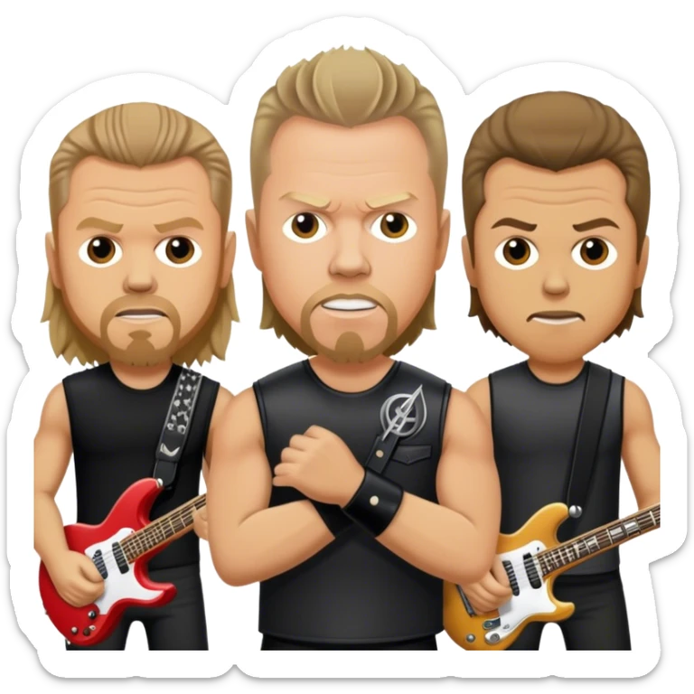 Metallica band/ Photorealistic James Hetfield, Kirk Hammet, Lars Ulrich, Rob Trujilho sticker