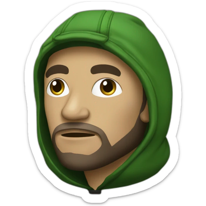 Rappeur kerchak avec cagoule noir et verte sticker