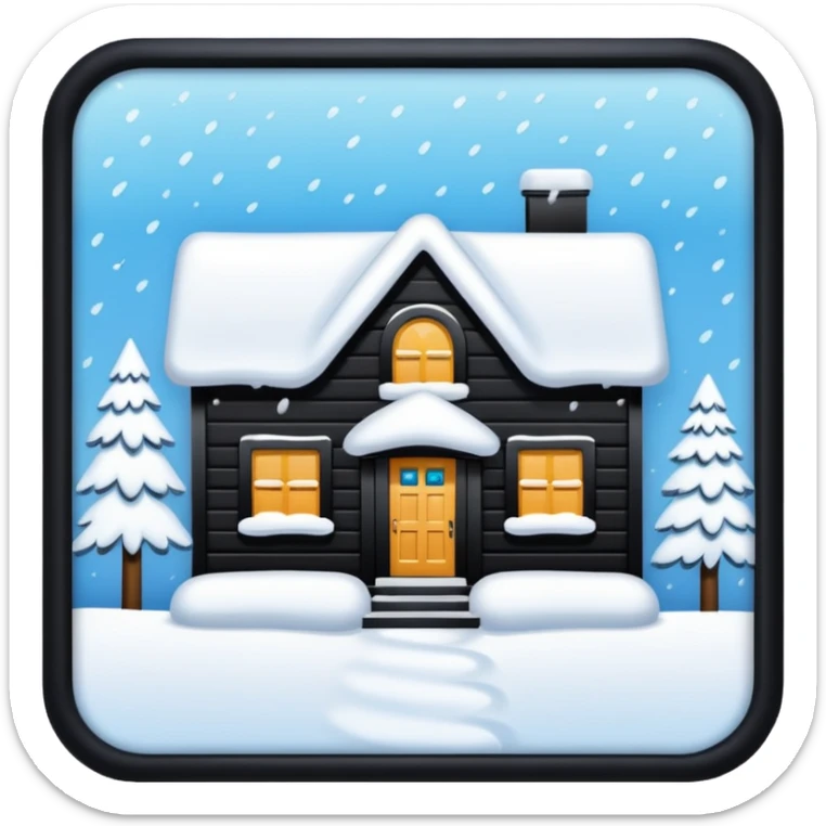 i want a house fully covered with heavy snow, not able to get out emoji sticker