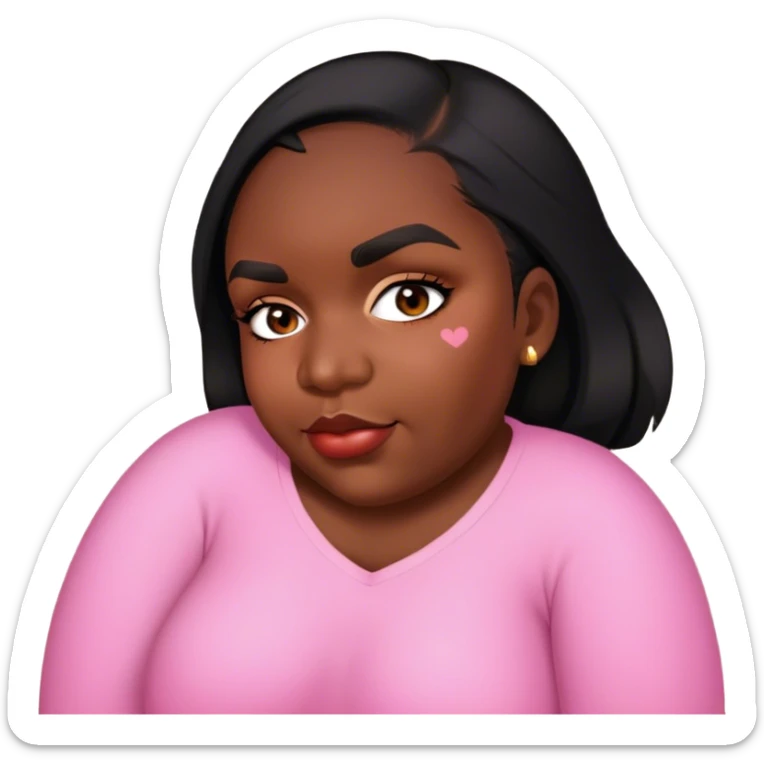 Girly fat she is Lovely and heart around her sticker