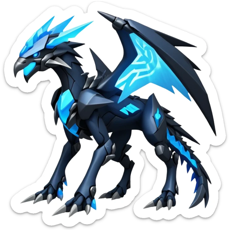 Punk’ish Edgy Futuristic Badass Dark Gothic Zekrom-Kyurem-Aurorus-Hybrid-Creature sticker