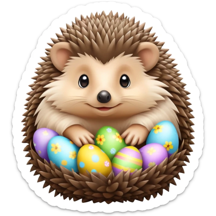 Easter hedgehog  sticker
