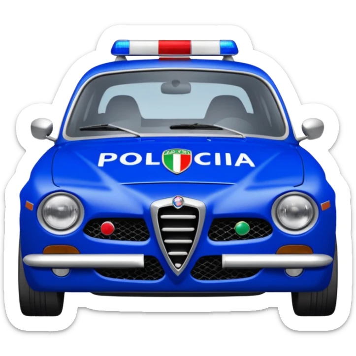 crea auto di servzio alfa romeo giulia tutta blu con la scritta sul lato polizia penitenziaria  sticker