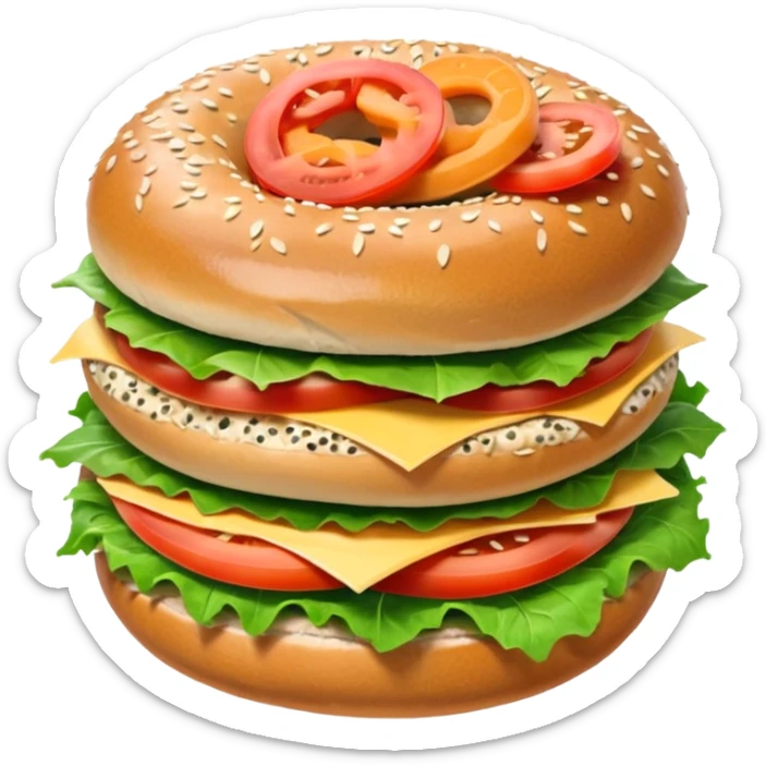 no no i want the Bagel Sandwich in 5–20° gentle bird’s-eye angle

with bun abit on side not on top  sticker