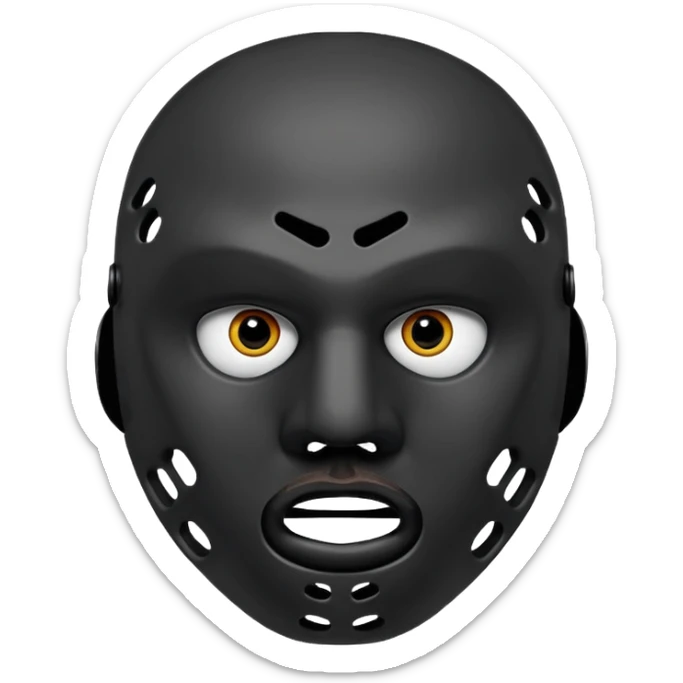 Masque de hockey de kanye west avec deux trous au dessus de la place de vision, et 6 trous en dessous de la place du nez without eyes and mouth  sticker