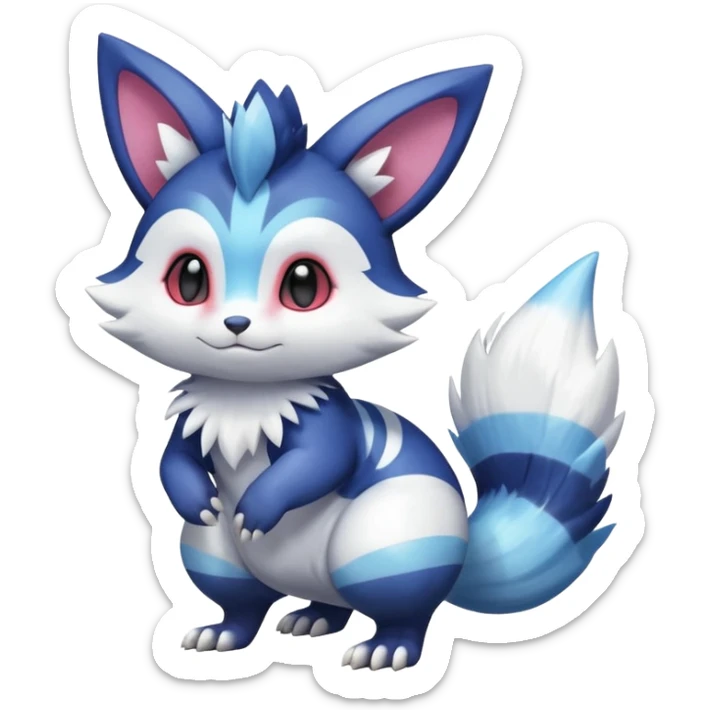 Shiny Exotic Colorful Gradients Furret-Meowstic-Zangoose-Hybrid (Full body) sticker
