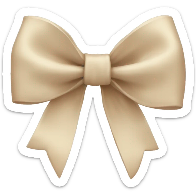 Beige bow sticker