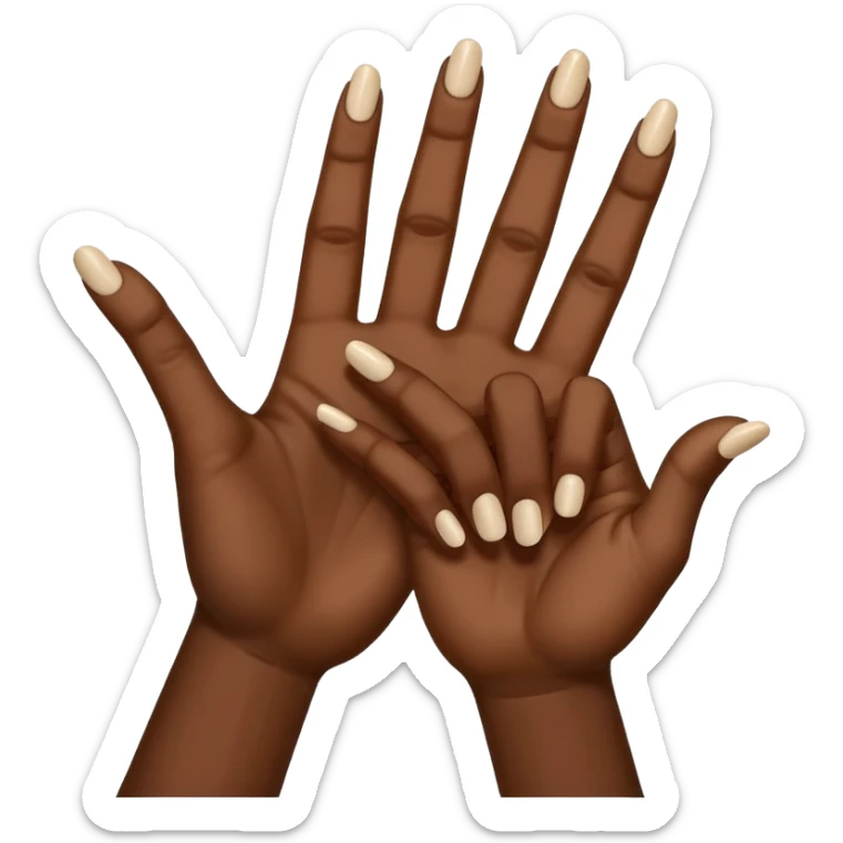 Make the ysl hand sign, but make the hand dark skin, only 4 fingers, with the index and middle finger up and the thumb up, every other finger down. Only 1 hand  sticker