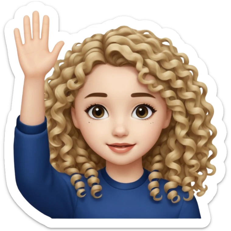 sabrina carpenter curly hair waving to fans sticker