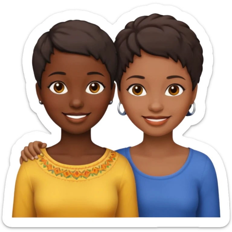 Ma meilleur amie et moi (femme) africaine cheveux court sticker