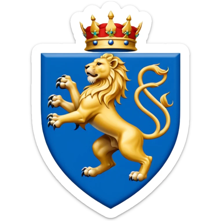 Lion rampant emoji like chelsea football team with blue and white sticker