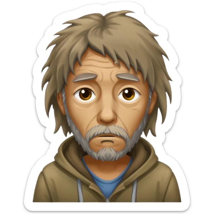 very dirty looking homeless person very very dirty and smelly looking sticker
