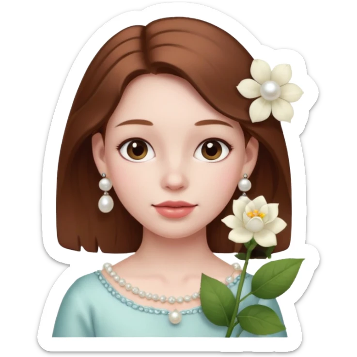 girl-with-pearl-earrings-painting holding flower sticker