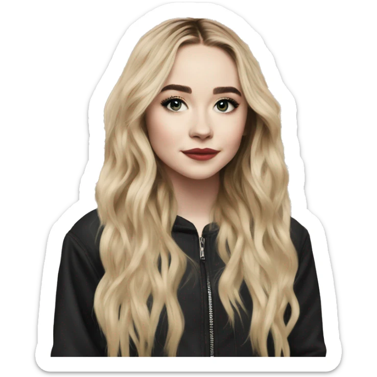 Sabrina Carpenter as in the cover of her last album sticker