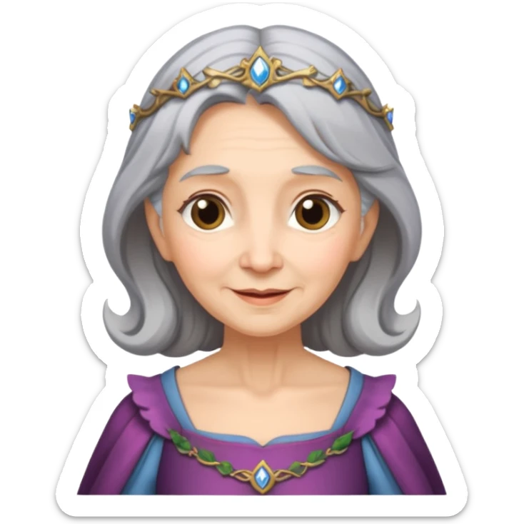 The kind and amiable grandmother in medieval fairy tales sticker