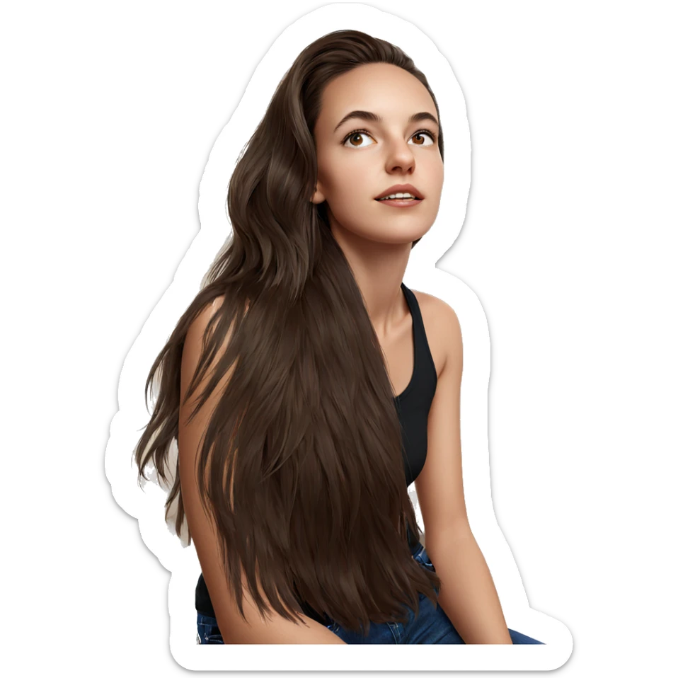 realistic portrait of girl sticker