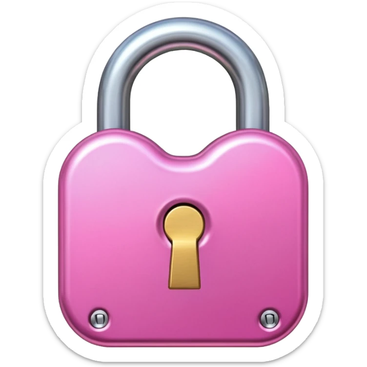 Pink padlock sticker