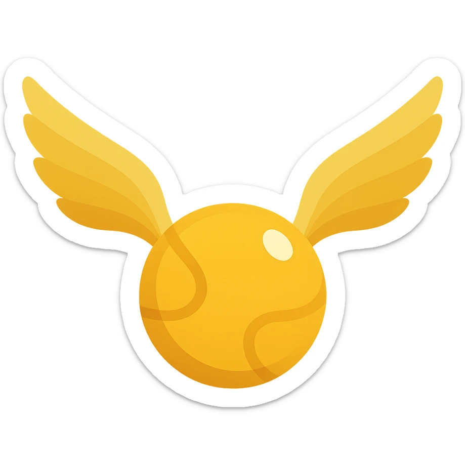 adorable golden snitch, round and shiny, no outlines, clear shadows and highlights, color filled icon style sticker