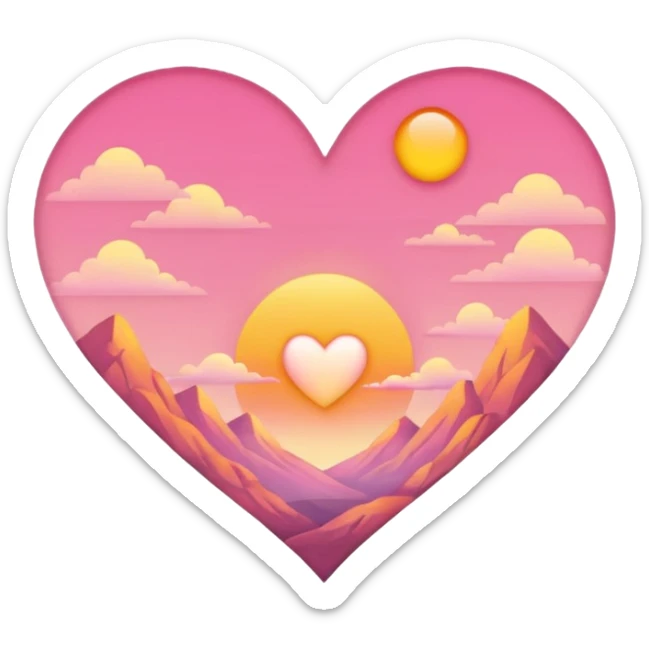 morning sky heart sticker