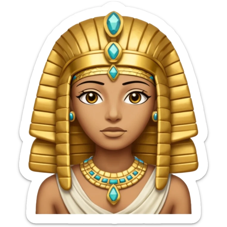 Mummy Pharaoh: Bandaged body with golden headdress and jeweled amulet.
 sticker