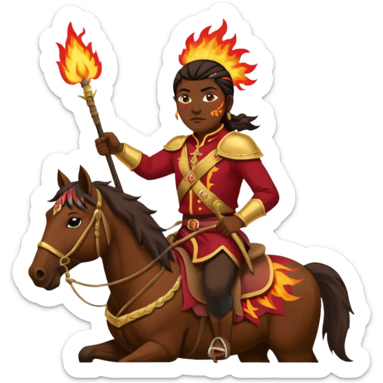 FSU chief Osceola with war paint on face riding horse and planting flaming spear sticker