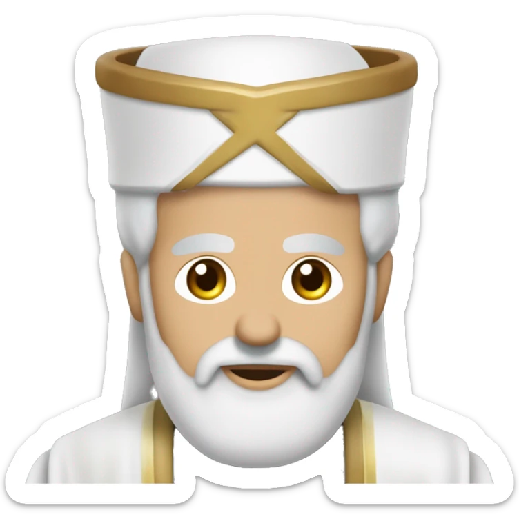 Un sacerdote de piel marrón, que tenga espejuelos, que tenga barba blanca y que tenga espejuelos y que esté orando sticker