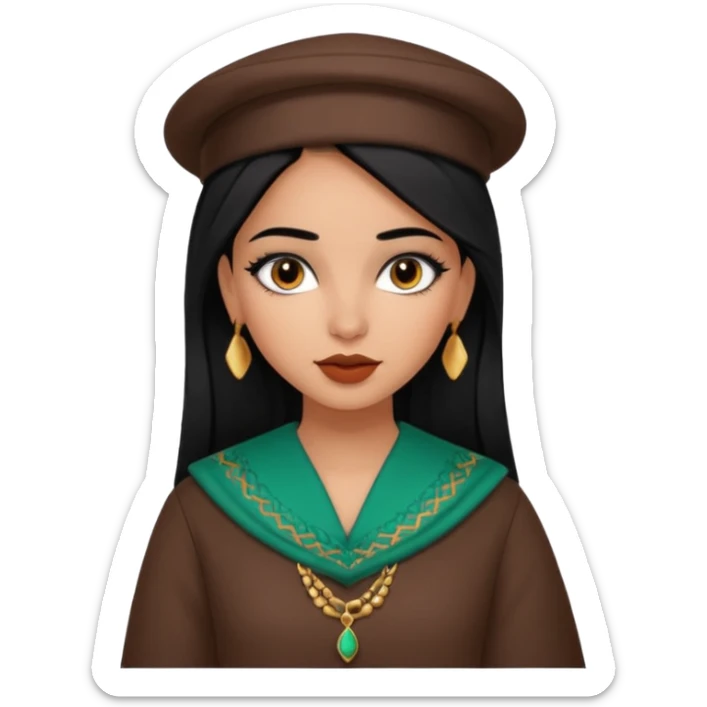 Une fille algérienne ou marocaine cheveux lisse trop belle vêtements stylés et des maquillages trop magnifique adolescente sticker