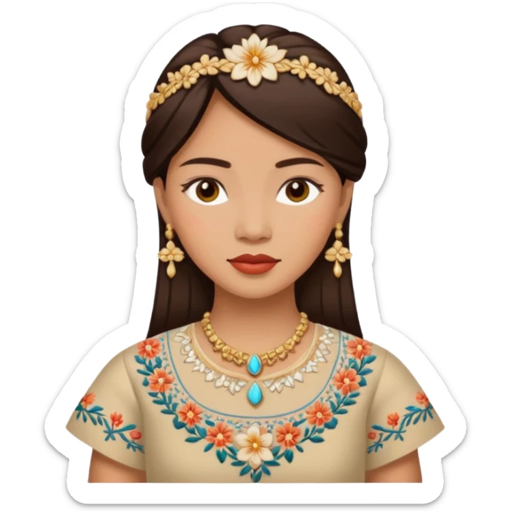 Filipino woman wearing a filipiña sticker