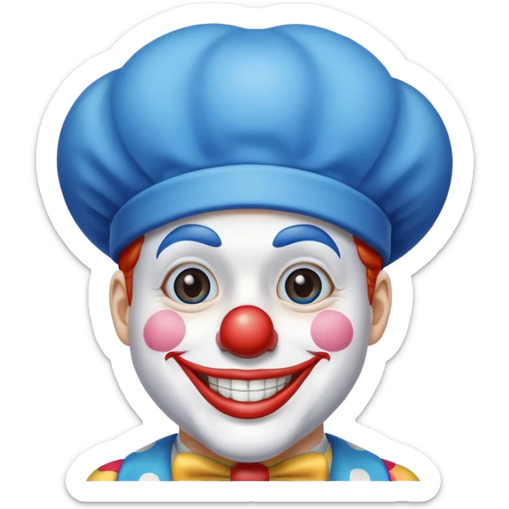 Chú hề, đội mũ cao xanh dương cười tươi, 25 tuổi sticker