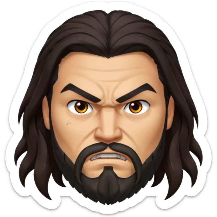 jason mamo long hair angry  from Games of throne character face only younger sticker