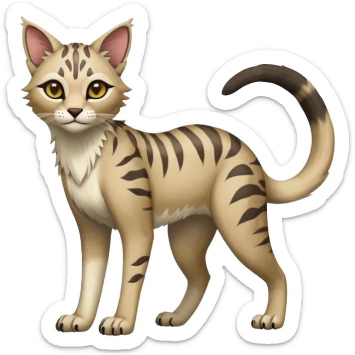 Modern Realistic Rare Fantasy Feline-Vernid-Trico-species by LiLaiRa full body sticker