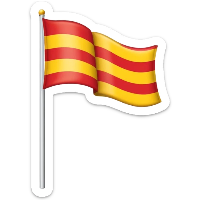 a flag that resembles that of Malta but without a cross, yellow and red as the color sticker